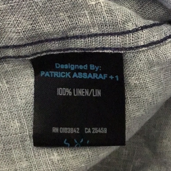 Patrick Assaraf blue printed linen shirt medium - Picture 7 of 8
